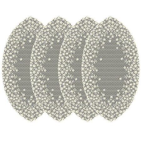 Heritage Lace Heritage Lace BL-1222E-S 12 x 22 in. Blossom Doilies; Ecru - Set of 4 BL-1222E-S